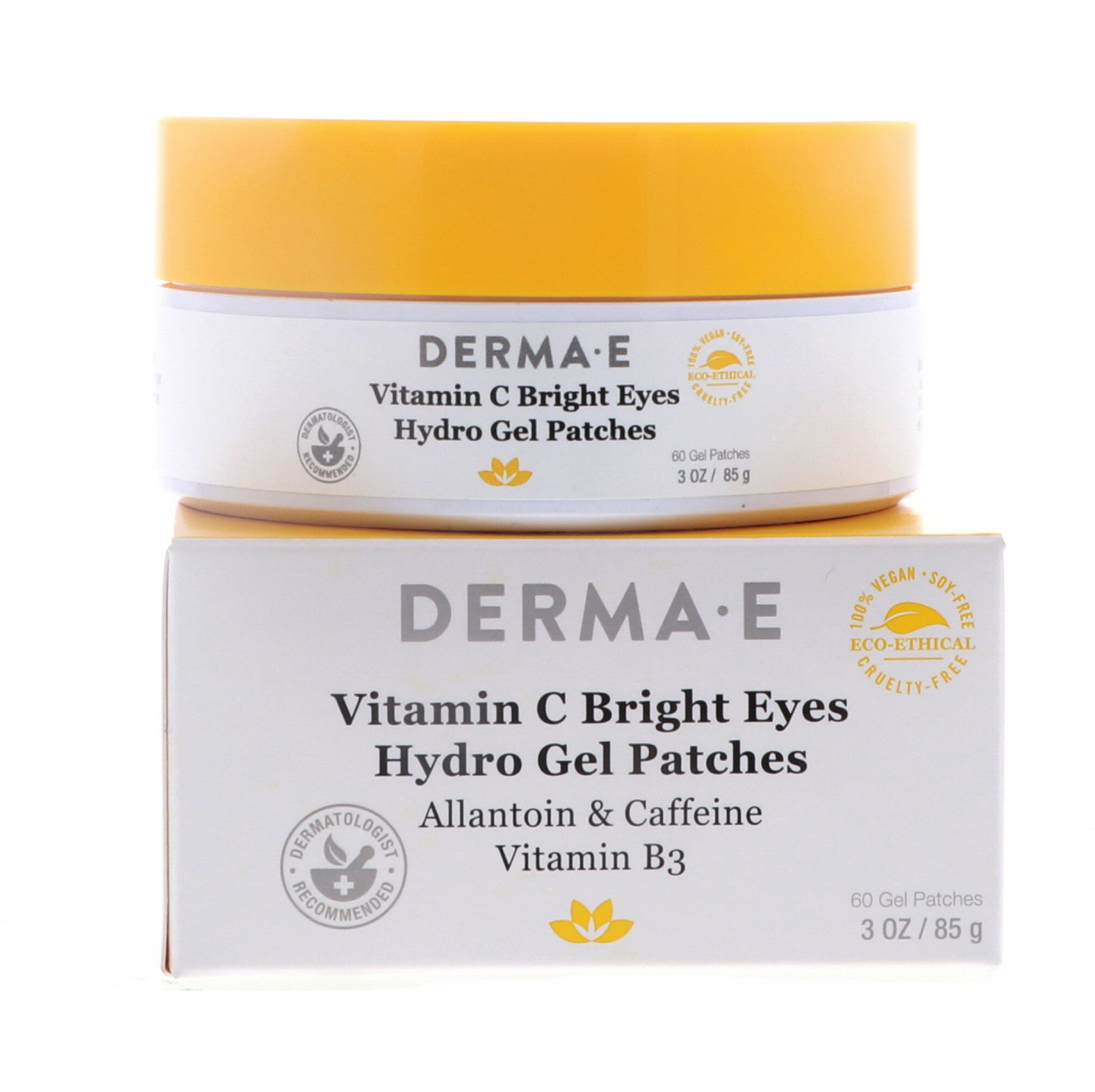 DermaE Vitamin C Bright Eyes Hydro Gel Eye Patches, 60 Pads, 3 oz 2