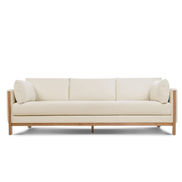 Valencia Matera Leather Three Seats Sofa | Italian Nappa 11000 Leather, Kiln Dried Hardwood, Ultimate Comfort, Beige