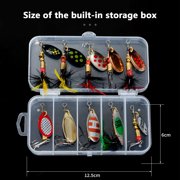10 pcs Fishing Lures,Spin Composite Sequins Metal Lure,Fake Bait Simulated Bait Fishing Lure,Fishermen Gear Spinner Baits,Freshwater Saltwater Equipment Fishing Hook for Fishing Lover,Gift for Men