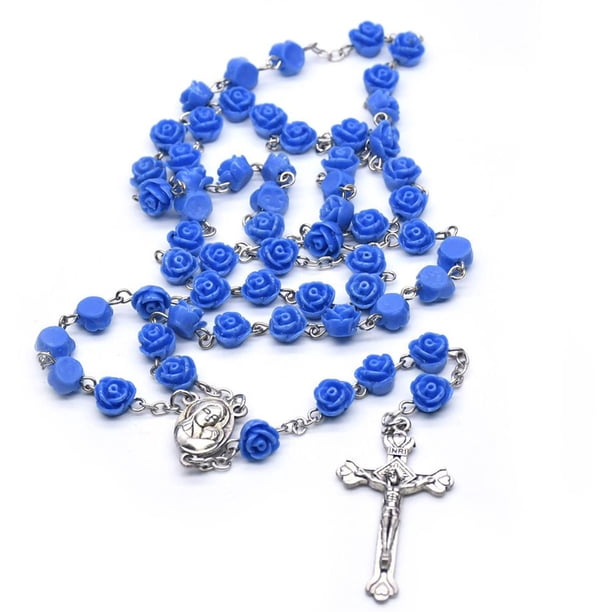 Collar De Cuentas De Rosario Para Hombres, Mujeres, Niños, Medalla, Católico Romano, Oración Religiosa Cristiana, Crucifijo, Regalos De Bautismo Cristiano Yuarrent AP006157-02