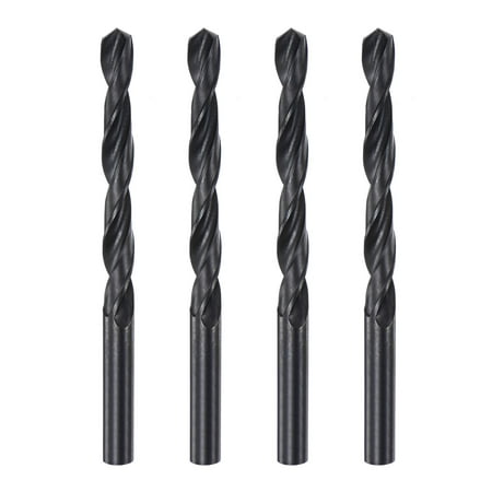 

High Speed Steel Twist Drill Bit 9mm Fully Ground Black Oxide 125mm Long 4Pcs