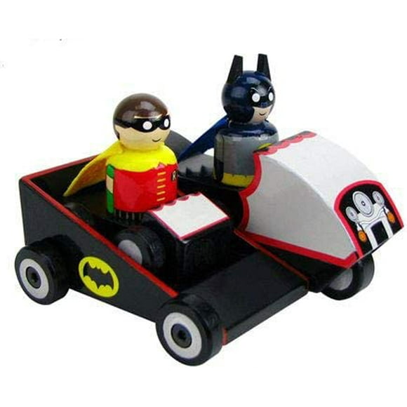 Batman TV Series Original Batcycle with Batman and Robin Wooden Collectible Pin Mates Set - Convention Exclusive