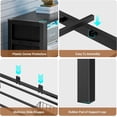 thumbnail image 5 of Twin Corner Bed Frame with Bookcase Storage and Led Lights,Twin Daybed Frame with Charging Station,Metal Platform Bed Frame with Storage Drawers Underneath for Living Room,Bedroom & Guest Room,Black, 5 of 9