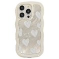 thumbnail image 3 of Korean Lovely White Heart Makeup Mirror Case For iPhone 14 15 Pro Max 13 11 12 14 Plus XS X XR Shockproof Soft Cover, 3 of 5