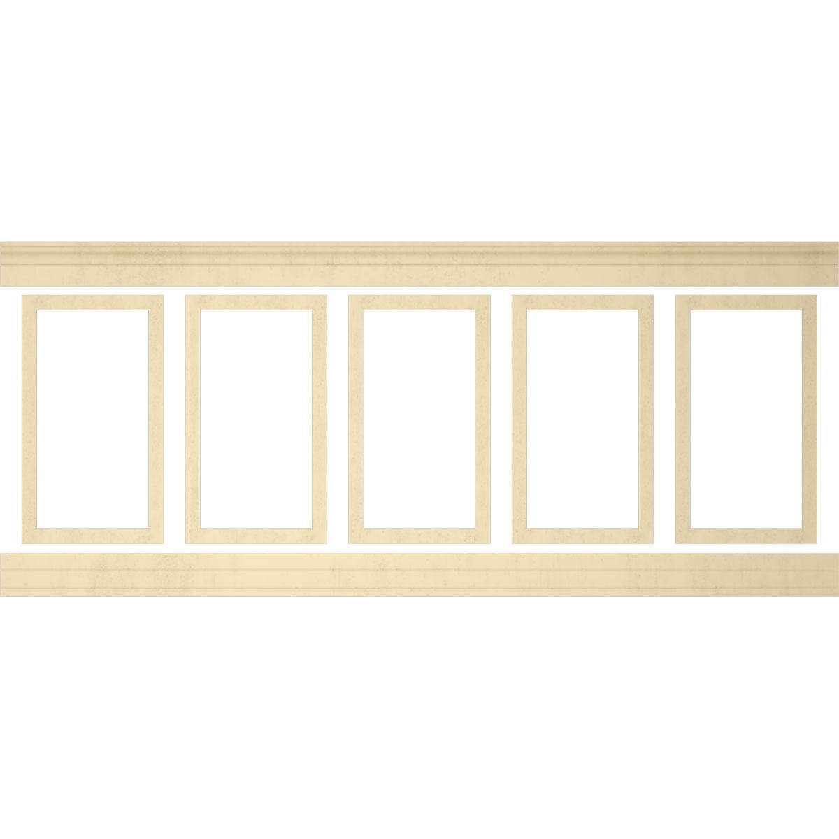 Ekena millwork 94 1/2"L (Adjustable 40"H to 44"H) Ashford Square Panel Traditional Wainscot Paneling Kit