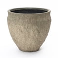 thumbnail image 5 of LuxenHome Weathered Earthstone Green Round Planter, 16.5" Round, Textured Concrete Pot, 5 of 9