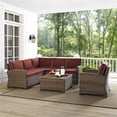 thumbnail image 2 of Afuera Living Ensemble Sectionnel Moderne de Patio en Osier 5 Pcs, Brun et Sangria, 2 of 10