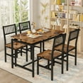 thumbnail image 2 of AWQM 4 Person Dining Table Set, 47 Inch Industrial Style Kitchen Table Chairs,Solid Wood Metal Frame Dining Table for Kitchen, Dining Room, Apartment, Breakfast Table., 2 of 8