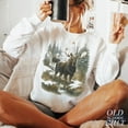 thumbnail image 5 of Vintage Moose Forest Sweatshirt | Wildlife Nature Scene Pullover, 5 of 7