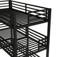 thumbnail image 5 of Generic Twin XL Triple Bunk Bed, 3-Tier Metal Bed Frame with Safety Guardrails, Heavy-Duty Noise-Reduced Design, Space-Saving Structure for Shared Rooms & Dormitories, Black, 5 of 9
