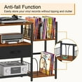 thumbnail image 6 of AV Media Stand with Vinyl Storage, Record Player Holder for 280+ Albums, Audio Video Rack with Fabric Drawer, 6 of 8