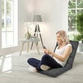 thumbnail image 3 of Gymax Chaise de Jeu Pliante Réglable Chaise de Sol Coussinée Réglable Pliante Canapé Gris Foncé, 3 of 10