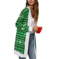 thumbnail image 5 of Anyfit Wear Women Christmas Cardigan Long Sleeve Open Front Xmas Sweaters Thin Coats Jackets Outerwear Green M, 5 of 7