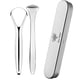 thumbnail image 1 of BEE VIBES Limpiador de Lengua Acero Inoxidable - Tallador limpia lenguas raspador bucal rastrillo de higiene oral, Stainless Steel Tongue Scraper Cleaner (2 Pack+ Estuche), 1 of 6