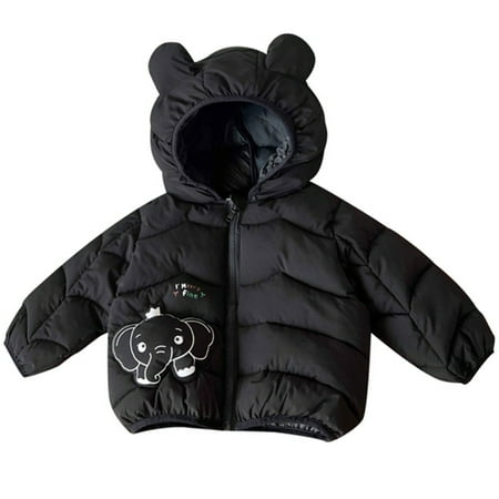 

Yzengfg Children s Elephant Quilted Winter Children s Clothing Small Children Quilted Boys And Girls Light Hooded Children s Quilted Jacket 6-12 Months
