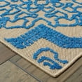 thumbnail image 2 of Style Haven  Cara Mixed Pile Floral Medallions Indoor/ Outdoor Area Rug Blue/Sand 1'10" x 3'3" 2' x 3' Accent, Outdoor, Indoor Entryway, Bathroom,, 2 of 5