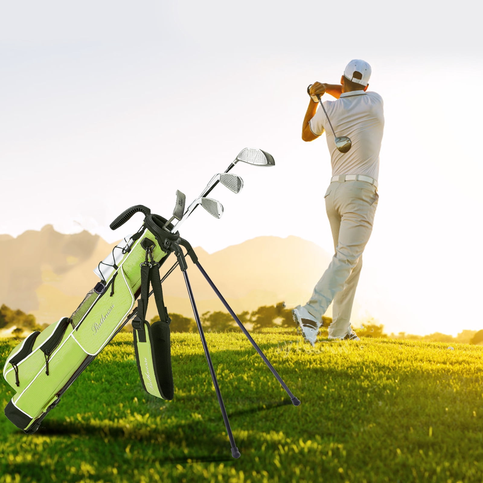 RUTHNISSI Golf Stand Bag, Lightweight Golf Easy Carry Bag with Padded Strap，Durable Pitch n Putt Golf Bag , Practice Ranger Sunday Golf Bag for Men&Women