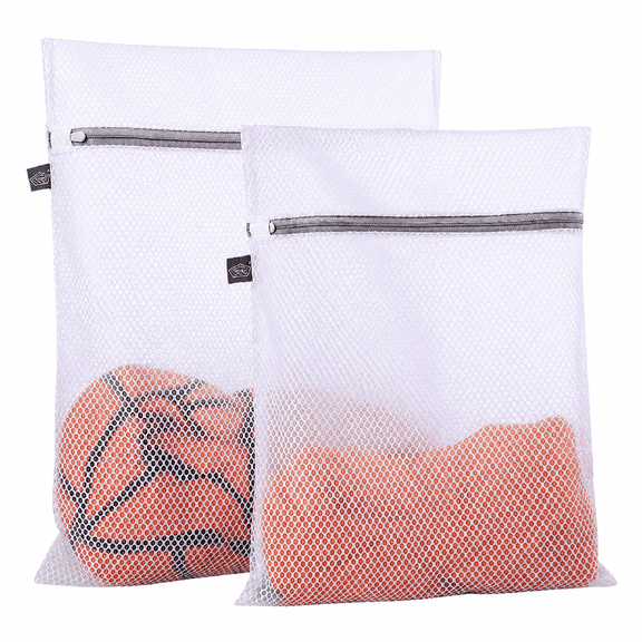 Mesh Laundry Bags for Delicates, 2-Pack Lingerie Wash Bag with Zipper White