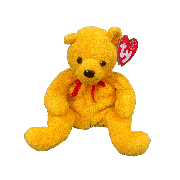 Ty Beanie Babies - POOPSIE the Winnie the Pooh Bear 2001 (BONUS ONE RANDOM TY ERASER)