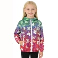 thumbnail image 3 of CAIVO Little Girls Butterfly Print Hooded Wind Jacket Lightweight Waterproof Elastic Cuff Zipper Pockets Long Sleeve Kids Windproof Rain Outerwear Casual Coats Classic Dailywear, 3 of 6