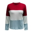 thumbnail image 3 of Gubotare Women's Long Sleeve Oversized Crew Neck Solid Color Knit Pullover Sweater Tops (Red,XL), 3 of 4