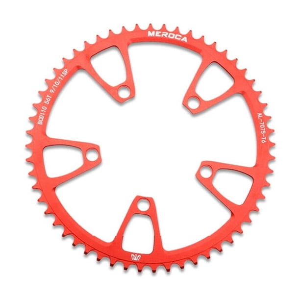 Soidarity Anillo de cadena de aleación de aluminio resistente al desgaste, anillo de enlace hueco, piezas de reparación de juego de cadena, Ciclismo Rojo 56T