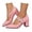 a-5Pink2, variant on Womens Solid Color Rhinestone Butterfly Double Strap Mary Jane Block Heel Pumps For Formal Parties Office Work Date Wear Versatile Shoes