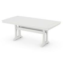 POLYWOOD 73" Rectangle Trestle Dining Table, White