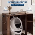 thumbnail image 6 of Large Cat Litter Box Cabinet with Built-in Power Outlet Dog-Proof Shelf Fits Most Self-Cleaning Litter Boxes 5Ft Cord, 6 of 7