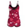 thumbnail image 5 of Afdoent Women's Pajamas Ladies Valentine's Day Graphic Printed Sexy Sleeveless Strap Top Shorts Set Fashion Casual 2 Piece Set Charming, 5 of 5