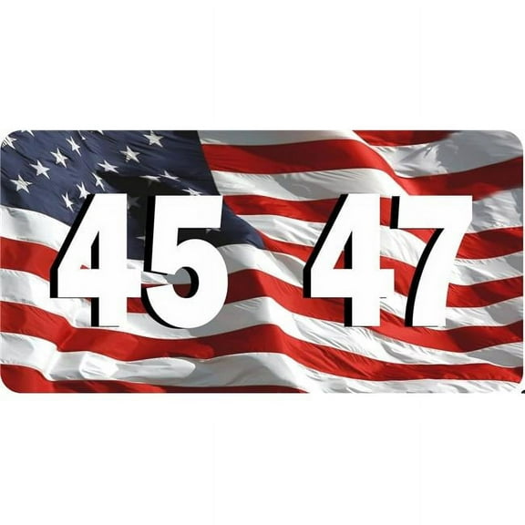212 Main LPO8248 6 x 12 in. Trump 45 47 on Us Flag Photo License Plate