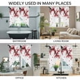 thumbnail image 3 of Red Flowers Swag Valances for Windows, Kitchen Window Curtains Over Sink, Chinese Plum Traditional Ink Painting Window Treatment Curtains for Living Room/Bedroom Curtains 2 Panel Sets 36"x45", 3 of 8