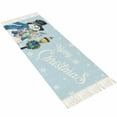 thumbnail image 5 of Light Blue Snowman Christmas Kitchen Runner Rug 2x5 Bedside Rug with Tassel Cotton Woven Throw Rugs Washable Hallway Runner Rugs Xmas Gifts Wreath Snowflake Floor Carpet for Bedroom Bathroom, 5 of 5