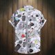 thumbnail image 3 of Camisas Hombre Vestir Camisa de manga corta hawaiana holgada deportiva casual de moda para hombre (Yellow, XL), 3 of 7