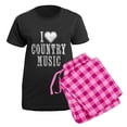 thumbnail image 5 of CafePress - I Love Country Music Pajamas - Women's Short Sleeve Print T-Shirt and Pants Dark Cotton Pajama Set, 5 of 7
