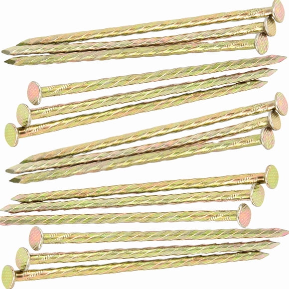 MUKCHAP 100 Pcs Pointes en Spirale de 6 Pouces pour Aménagement Paysager, Clous en Spirale Galvanisés en Métal pour Bordures, Pointes d'Ancrage pour Bordures de Pavé, Weed Barri