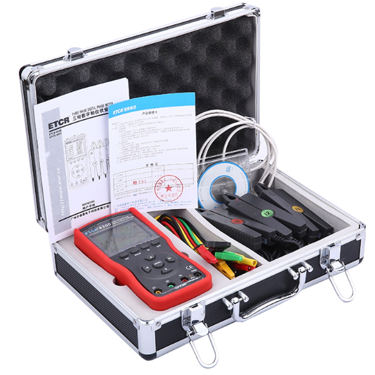 Small Tip Current Clamp Three Phase Meter Digital Volt-ampere Meter AC Voltage Current Tester Detector ETCR4300
