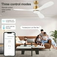 thumbnail image 2 of 52 Inch Smart Gold White Ceiling Fans with Lights and Remote, Quiet DC Motor,High CFM,Control with WIFI Alexa APP,Modern Indoor outdoor Ceiling Fans with Dimmable LED Light for Bedroom Patio Porch, 2 of 7