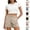 25# Khaki, variant on Cotton Linen High Waist Cargo Shorts for Women 2026 Casual Button Fly Shorts with Pockets Comfy Summer Bottoms Navy XXL