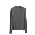 thumbnail image 1 of MeetoTime Long Sleeve T-Shirt for Women Fall Mock Neck Pullover Tops Solid Color Soft Tees Undershirts, 1 of 7