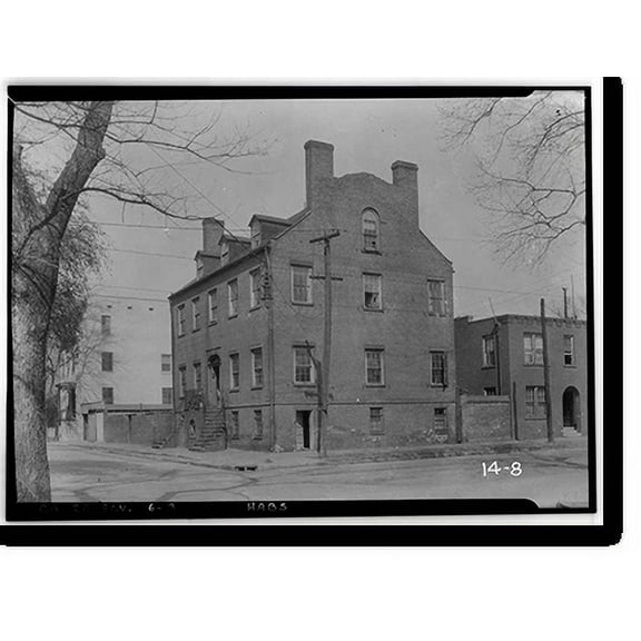 Historic Print, Isaiah Davenport House, 324 East State Street, Savannah, Chatham County, GA - 3, 16" x 20"