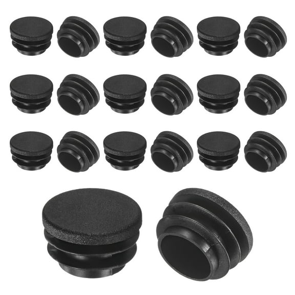 Uxcell 50 Pack Round Plastic Hole Plugs 1" Plastic Tubing End Caps for Patio Chairs Fences Metal Tubing Leg Cap