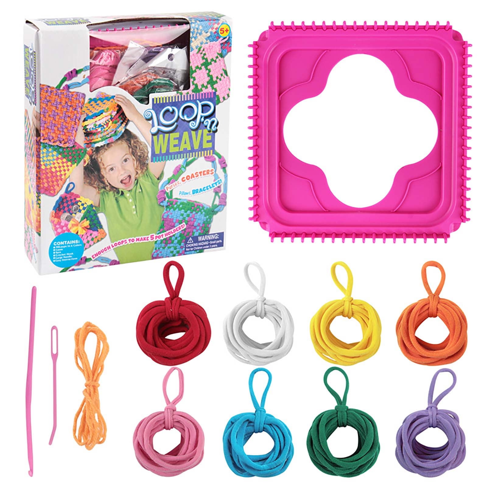 Loom Potholder Loops 8 Color Set, Weaving Loom Refill Loops Elastic Potholder Loom Loops Weaving Craft Loops DIY Crafts Weaving Loom Supplies