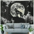 thumbnail image 4 of PRATYUS Abstract Wolf Tapestry Misty Forest Starry Sky Mountain Full Moon Tapestries Wall Hanging Blanket Wild Animal Wall Tapestry for Kids Bedroom Living Room Dorm Party Wall Decor Poster Painting, 4 of 6