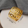 thumbnail image 2 of 20Pack Gold Napkin Rings,Hollow Out Metal Napkin Ring Set,1.77 Inch for Table Decoration Wedding Birthday and Any Events, 2 of 6