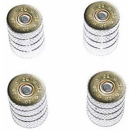 - 20 Gauge Bullet Shell Ammo Tire Rim Wheel Aluminum Valve Stem Caps, Multiple Colors