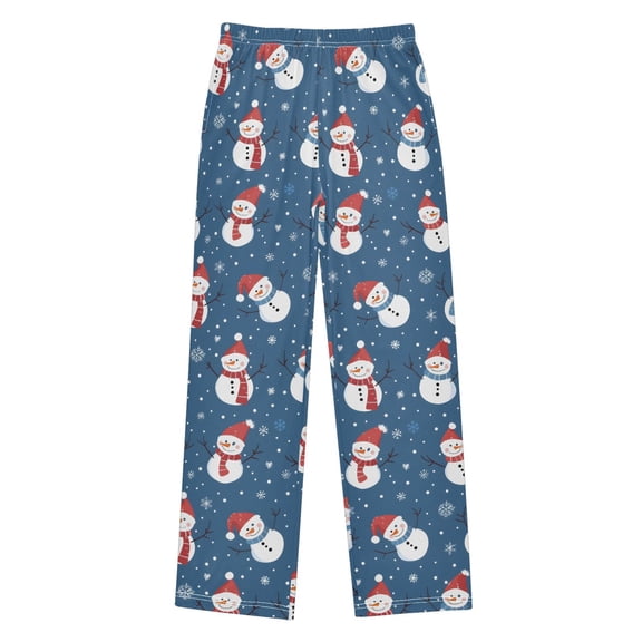 Cartoon Snowman Christmas Pajama Pants Soft and Lightweight Elastic Waistband Christmas Pajama Pants