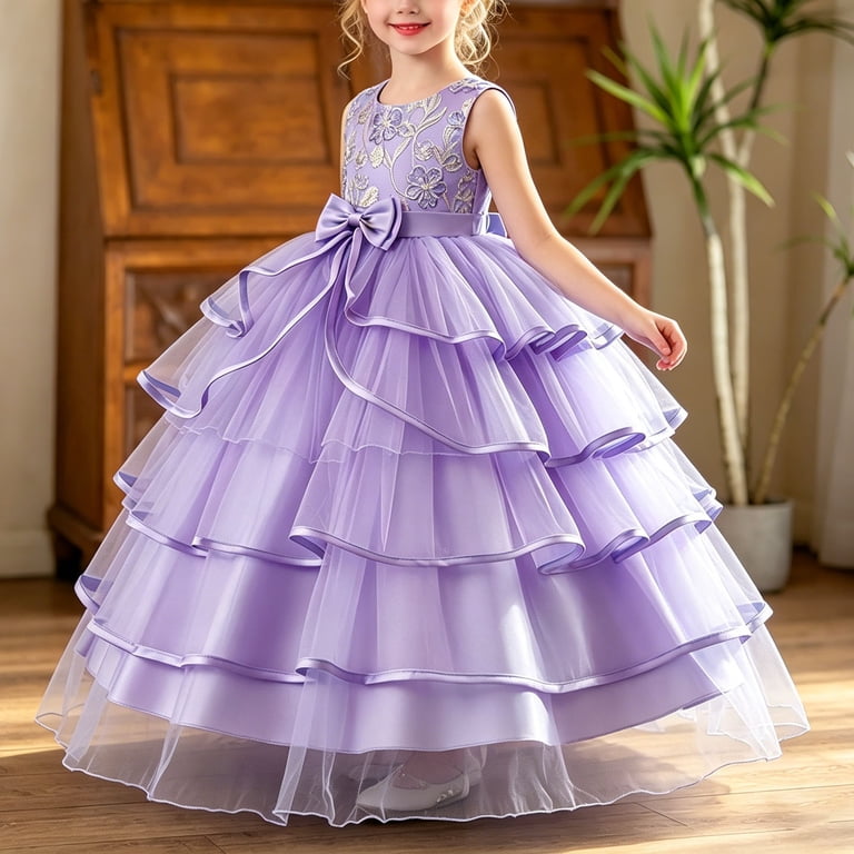 Atoguta Princess Dress Girls Sleeveless Homecoming School Dance Wedding Birthday Party Graduation Pageant Bridesmaid Purple, Size 5t-15, Girl's, Size
