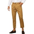 thumbnail image 5 of INSPIRE CHIC Plaid Cropped Pants for Men's Slim Fit Business Checked Slacks Brown 32, 5 of 5