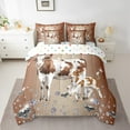 thumbnail image 2 of Milk Cow Comforter Set 7 Piece Bed in a Bag Twin,Brown Sequin Fluid Art Bedding Set,Crystal Diamond Comforter and Sheet Set Farm Animals Bed Set,Farmhouse Bull Cattle Western Decor, 2 of 5